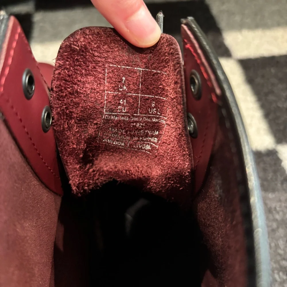 Dr. Martens Cherry Red Leather Boots - Picture 9 of 9